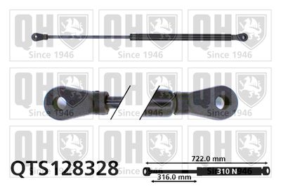 газов амортисьор, капак на двигателя QUINTON HAZELL QTS128328