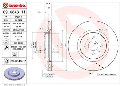 Bromsskiva BREMBO 09.6843.11