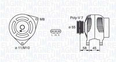 Генератор MAGNETI MARELLI 063377434010 для TOYOTA RAV 4