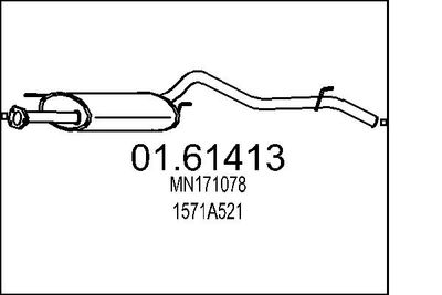 Глушитель выхлопных газов конечный MTS 01.61413 для MITSUBISHI L200