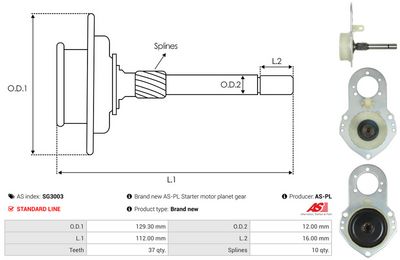 ROATA CU DANTURA INTERIOARA MECANISM PLANETAR AS-PL SG3003 3