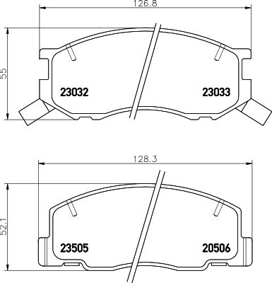 Комплект тормозных колодок, дисковый тормоз HELLA 8DB 355 027-411 для TOYOTA PREVIA