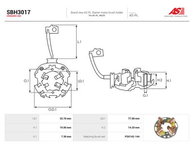 Hållare, kolborstar AS-PL SBH3017