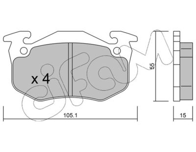 CIFAM 822-036-5 Тормозные колодки и сигнализаторы для RENAULT TWINGO I (C06_) 1.2 (C066, C068)