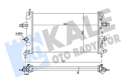 Радиатор, охлаждение двигателя KALE OTO RADYATÖR 354105 для OPEL ASTRA