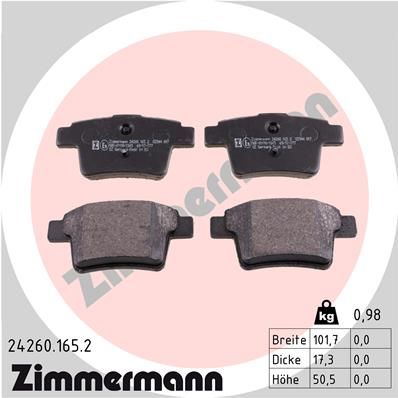 Brake Pad Set, disc brake 24260.165.2