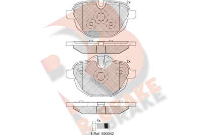 Комплект тормозных колодок, дисковый тормоз R BRAKE RB2004 для BMW iX3