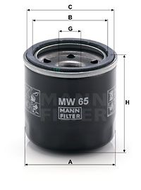 MANN-FILTER MW 65 Масляний фільтр для KAWASAKI (Kаwасаkи)