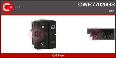 Выключатель, стеклолодъемник CASCO CWR77026GS для OPEL VECTRA