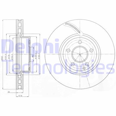 Тормозной диск DELPHI BG9075 для MERCEDES-BENZ SLC
