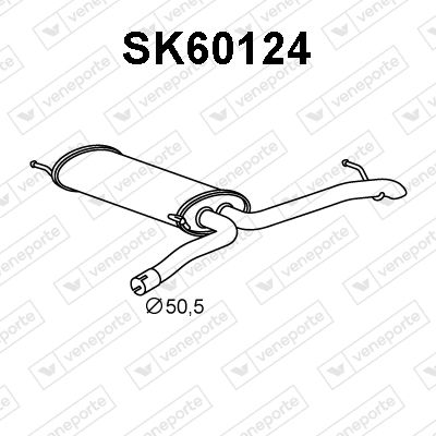 VENEPORTE SK60124 Глушитель выхлопных газов  для SKODA OCTAVIA III (5E3, NL3, NR3) 1.6 TDI