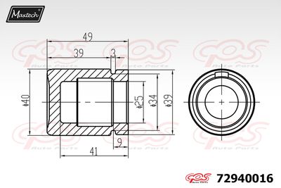 Поршень, корпус скобы тормоза MAXTECH 72940016 для VOLVO XC70