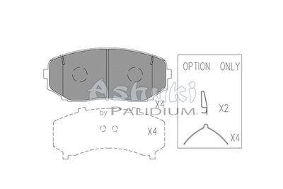 Комплект тормозных колодок, дисковый тормоз ASHUKI by Palidium M075-47 для MITSUBISHI ECLIPSE	CROSS
