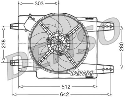 DENSO DER01011 Вентилятор системы охлаждения двигателя  для ALFA ROMEO 156 (Альфа-ромео 156)
