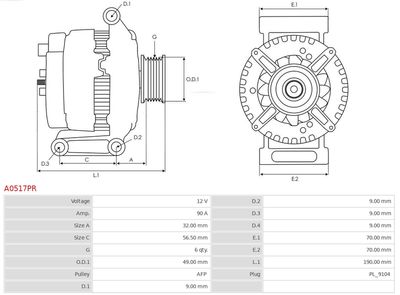 Alternator A0517PR