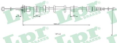 Тросик, cтояночный тормоз LPR C0519B для FIAT PANDA