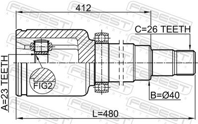 Шарнирный комплект, приводной вал 2111-CB320ATRH