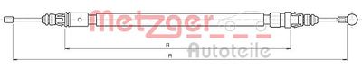 METZGER 10.6233 Трос ручного тормоза  для PEUGEOT 5008 (Пежо 5008)