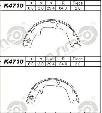 Комплект тормозных колодок ASIMCO K4710 для MITSUBISHI SPACE