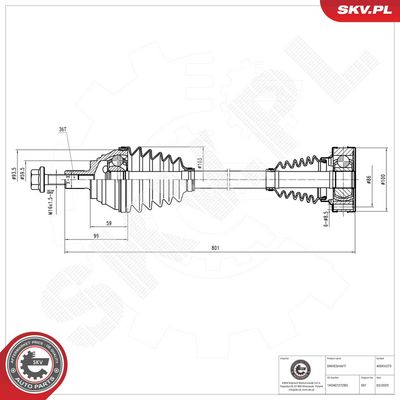 Hnací hřídel ESEN SKV 40SKV273