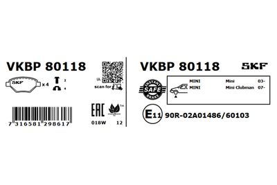 Brake Pad Set, disc brake VKBP 80118