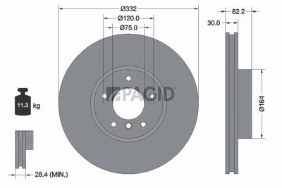 спирачен диск PAGID 54608NHC