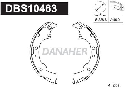 DANAHER DBS10463 Тормозные колодки барабанные  для DAIHATSU EXTOL (Дайхатсу Еxтол)