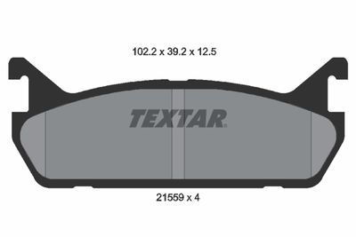 Комплект тормозных колодок, дисковый тормоз TEXTAR 2155901 для DAIHATSU APPLAUSE
