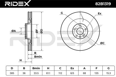 спирачен диск RIDEX 82B1319