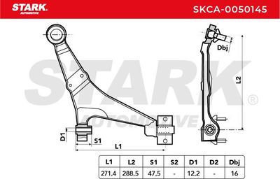 носач, окачване на колелата STARK SKCA-0050145