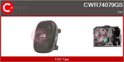 Выключатель, стеклолодъемник CASCO CWR74079GS для FIAT PANDA