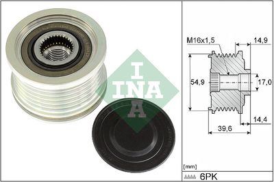 Frihjulskoppling, generator INA 535 0368 10