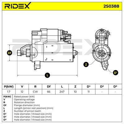 стартер RIDEX 2S0388