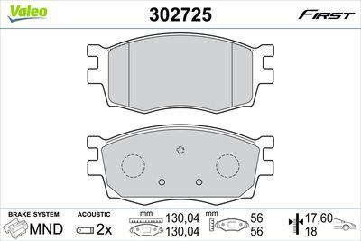 Brake Pad Set, disc brake 302725