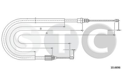 STC T483072 Трос ручного тормоза  для RENAULT MEGANE I Cabriolet (EA0/1_) 1.6 16V (EA04, EA0B, EA11, EA1J)