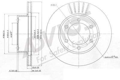 ADVICS A6F234B Тормозные диски для TOYOTA LAND CRUISER (Тойота Ланд круисер)