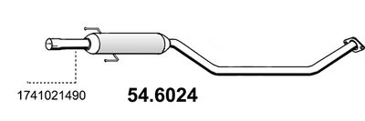 Средний глушитель выхлопных газов ASSO 54.6024 для TOYOTA PRIUS