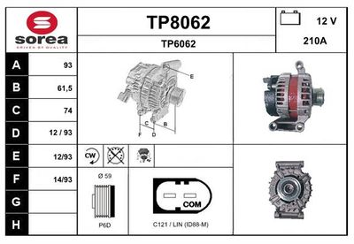 GENERATOR / ALTERNATOR SNRA TP8062