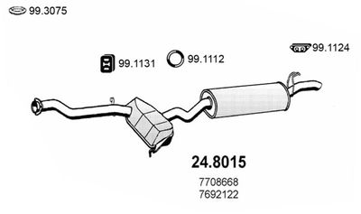 ASSO 24.8015 Глушитель выхлопных газов  для LANCIA DEDRA (835_) 2.0 HF Integrale (835AP)