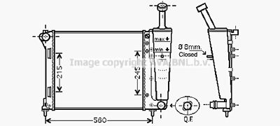 Радиатор, охлаждение двигателя AVA QUALITY COOLING FTA2345 для FIAT 500