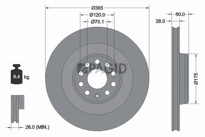 спирачен диск PAGID 56347NHC