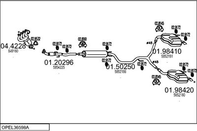 SISTEM DE ESAPAMENT MTS OPEL36598A017936