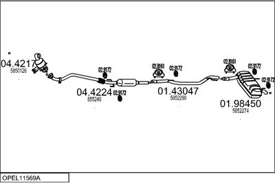 SISTEM DE ESAPAMENT MTS OPEL11569A017946