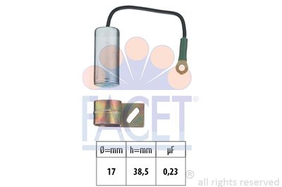 Конденсатор, система зажигания FACET 0.0856 для RENAULT 4