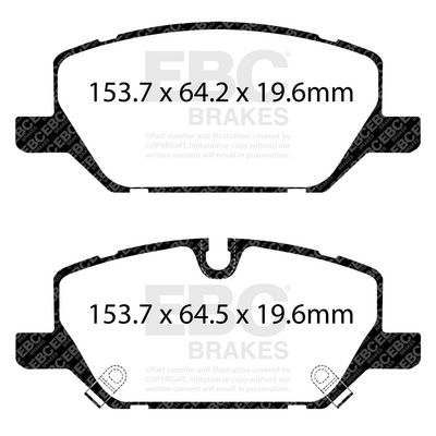 комплект спирачно феродо, дискови спирачки EBC Brakes DP43117R