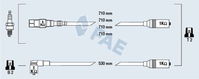 Комплект проводов зажигания FAE 85870 для VW PASSAT