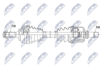 Приводной вал NTY NPW-CT-103 для CITROËN C3