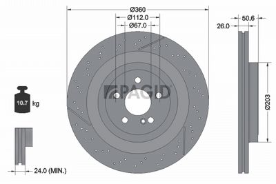 спирачен диск PAGID 56198NHC