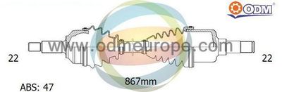 Приводной вал Multiparts 18-002551 для CHEVROLET SPARK