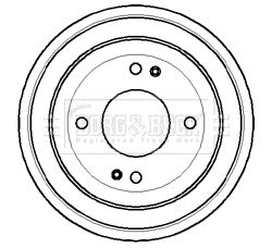 Тормозной барабан BORG & BECK BBR7052 для ROVER 200